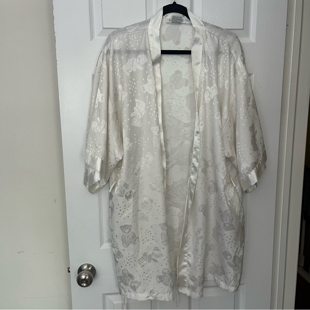 Maidenform White Teddy Bear 🧸 Kimono Robe